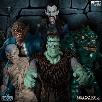 Mezco's Monsters Tower of Fear Deluxe Boxed Set - 5 Monsters - 18 Tall Diorama