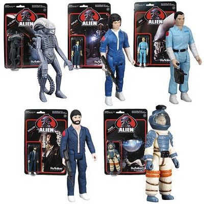 Super7 ReAction Alien Xenomorph Ripley Ash Dallas Kane figures 5-Piece Set!