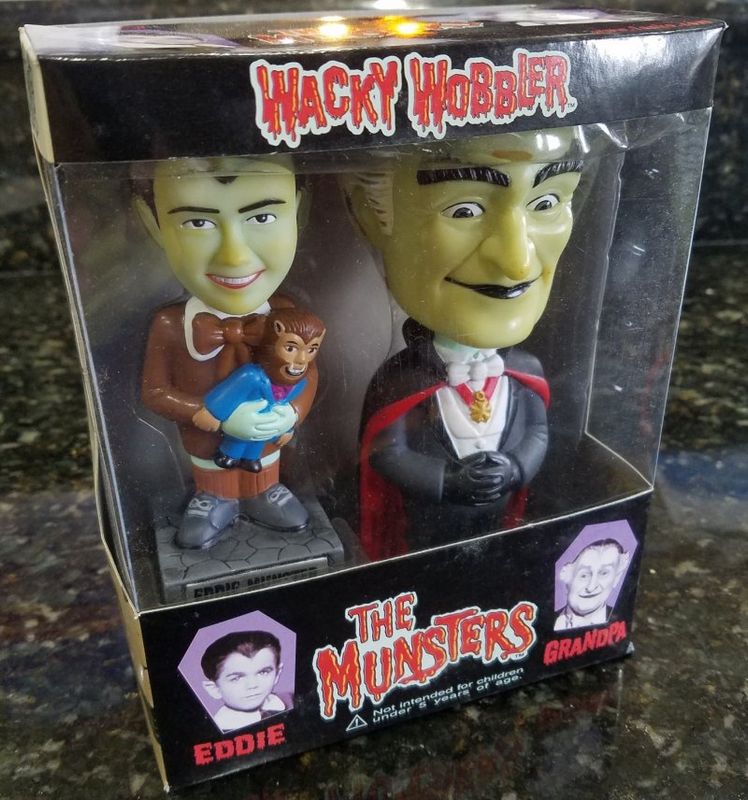 The Munsters Grandpa Eddie Funko Wacky Wobbler bobble head set of 2
