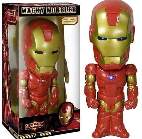 Iron Man Wacky Wobbler Bobble Coin Bank - Released in 2008