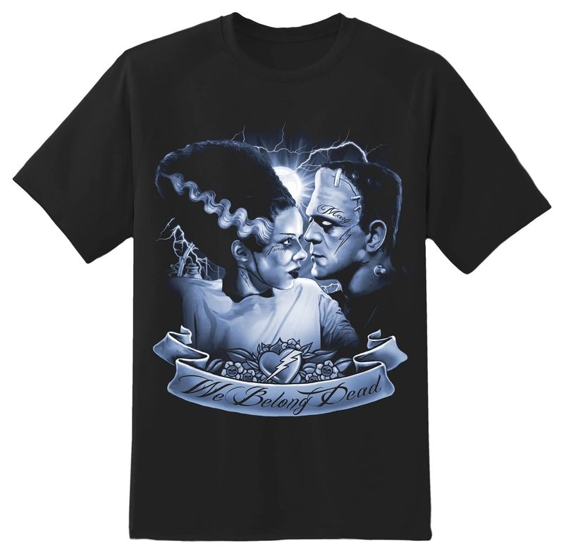 "We Belong Dead" Bride of Frankenstein Black T-Shirt from Rock Rebel