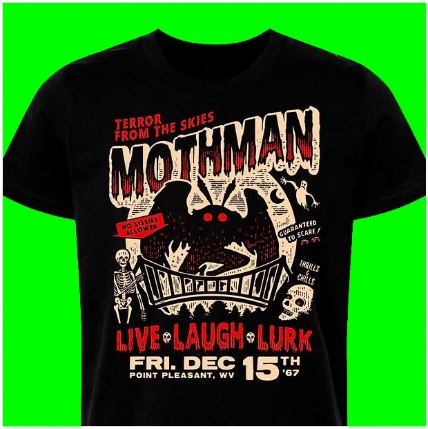 Mothman Terror From the Skies Black T-shirt