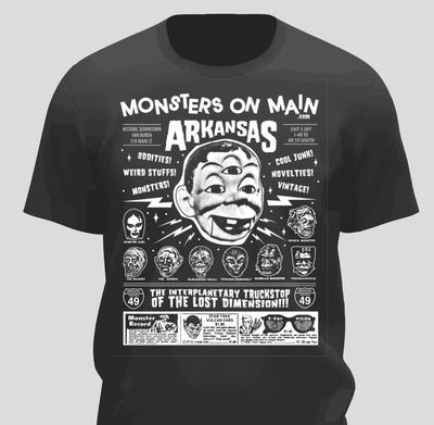 Monsters On Main Ad T-shirt - Black or Purple