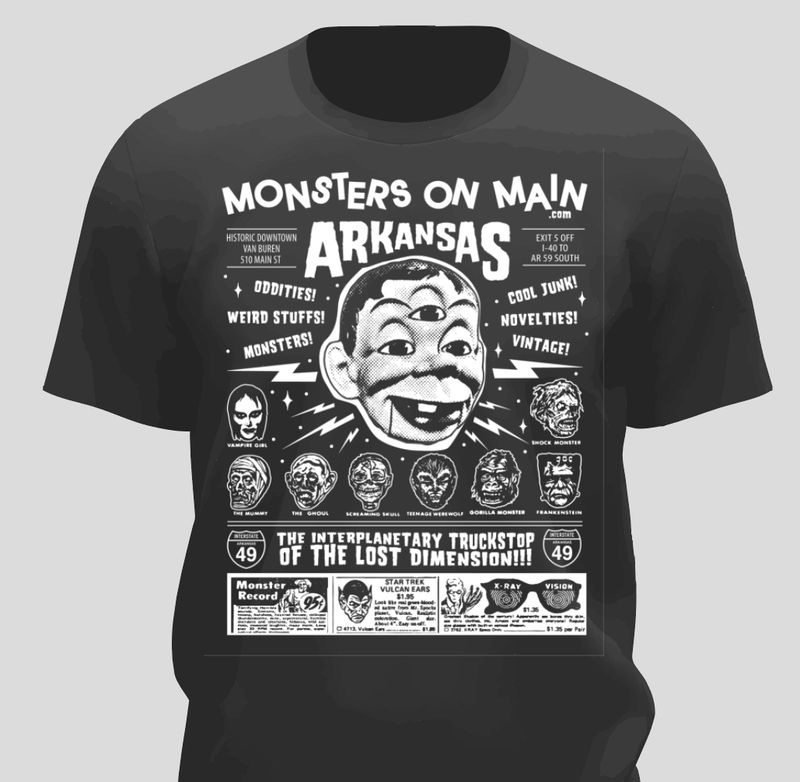Monsters On Main Ad T-shirt - Black or Purple