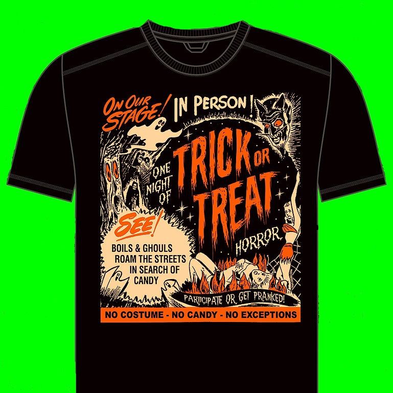 Trick or Treat Black T-shirt from Monsters On Main
