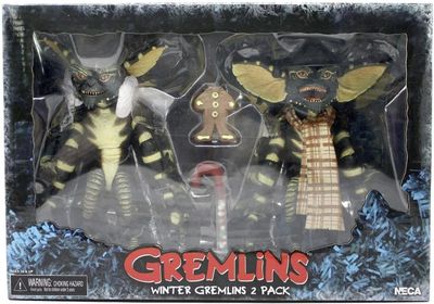 NECA Gremlins - Christmas Carol Scene 7-inch Scale Action Figure 2-Pack (Ear muffs &amp; "leather" cap)