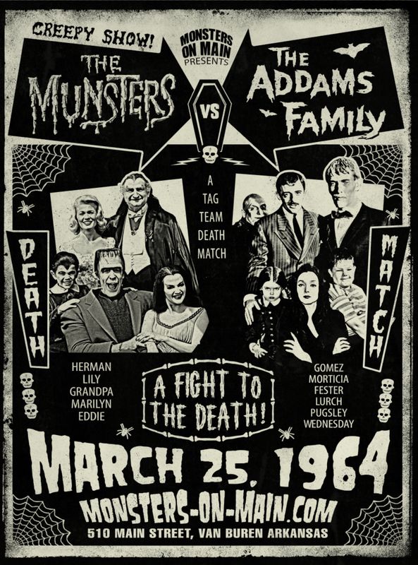 The Munsters vs. Addams Family Death Match T-shirt