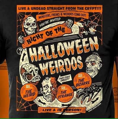 Halloween Weirdos Black T-Shirt
