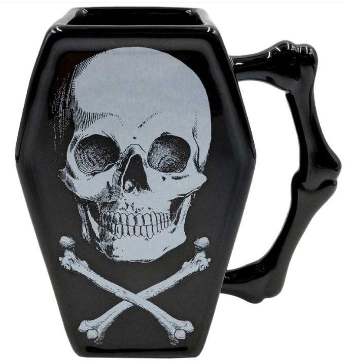 Skull and Crossbones Coffin Coffee Mug