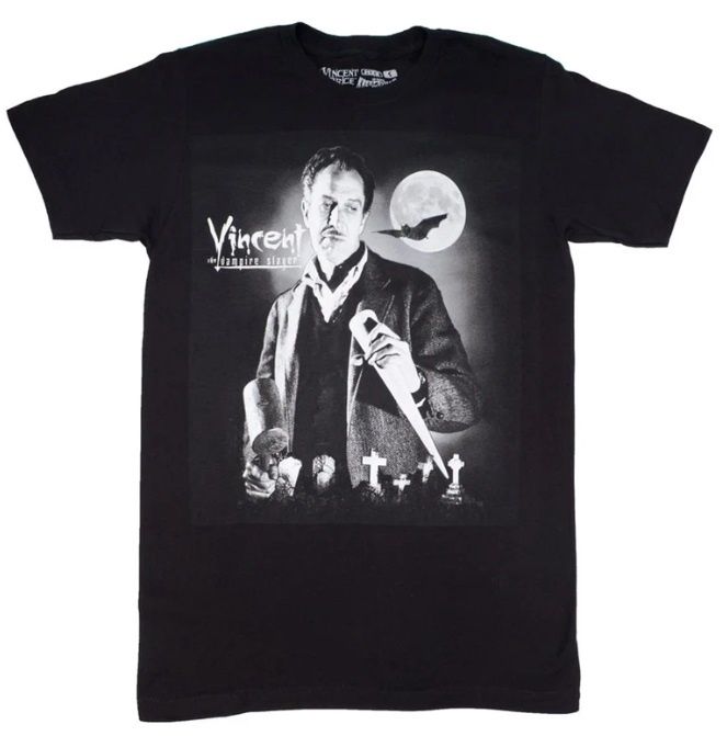 Vincent Price The Vampire Slayer Black T-shirt