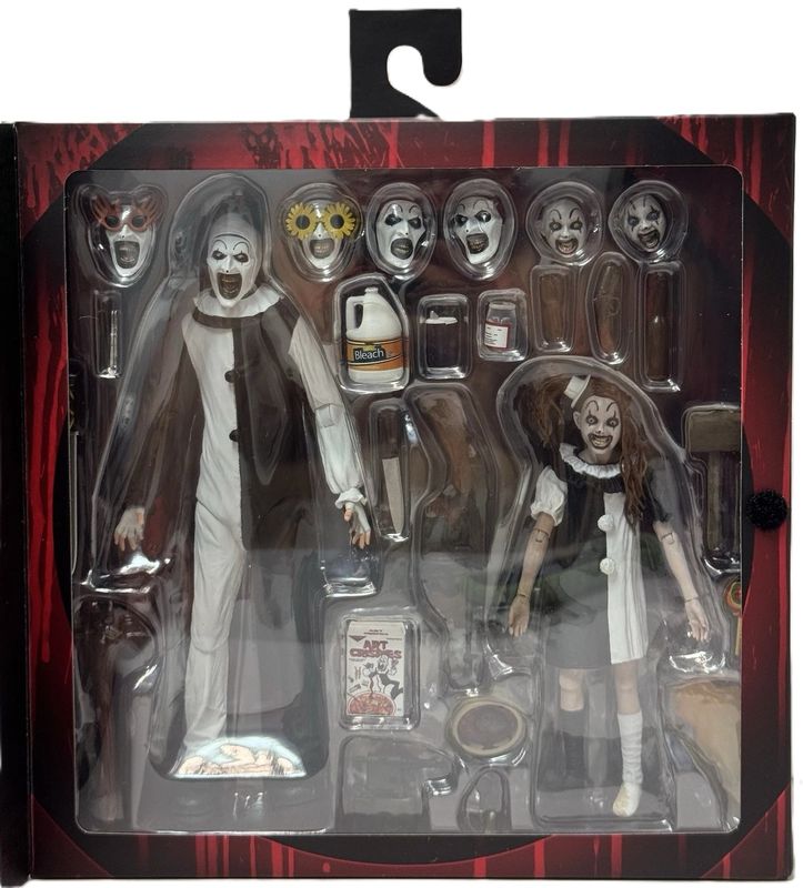 NECA Terrifier 2 Ultimate Art the Clown and The Little Pale Girl 7" Scale Action Figure 2-Pack