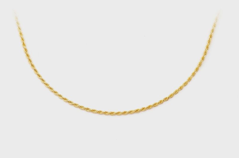 1MM ROPE 14K SOLID GOLD CHAIN