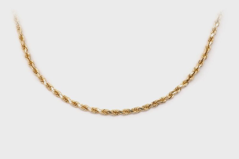 2MM ROPE 14K SOLID GOLD CHAIN