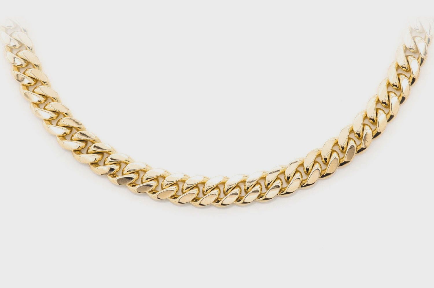 6MM MIAMI CUBAN 14K SOLID GOLD CHAIN, Color: Yellow Gold, Length: 16&quot;