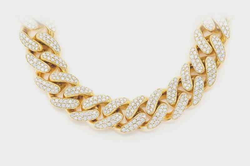 18mm miami cuban diamond necklace 14k solid gold 37.00ctw