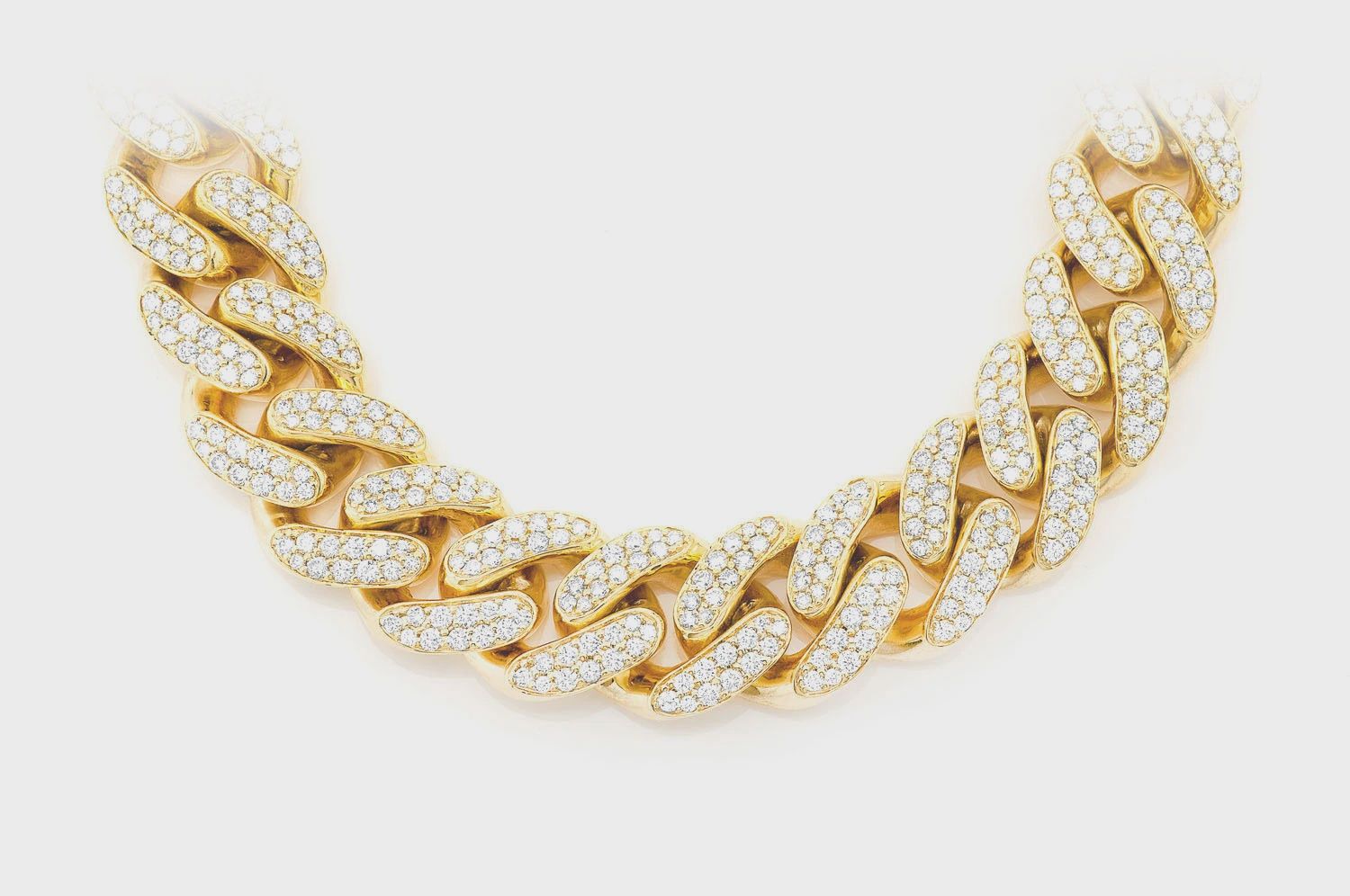 18mm miami cuban diamond necklace 14k solid gold 37.00ctw, Color: Yellow Gold, Length: 16&quot;, Diamonds: VS