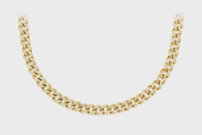 5MM Cuban Link Diamond Necklace 14k Solid Gold 2.75ctw