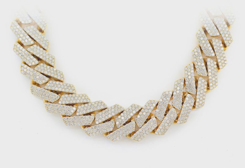 20MM raised prong miami cuban diamond necklace 14k solid gold 60.00ctw