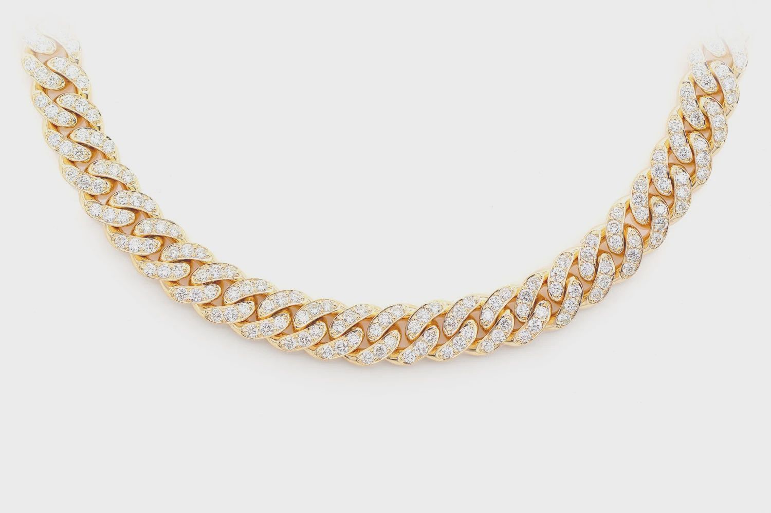 6MM miami cuban diamond necklace 14k solid gold 9.50ctw, Color: Yellow Gold, Length: 16&quot;, Diamonds: VS