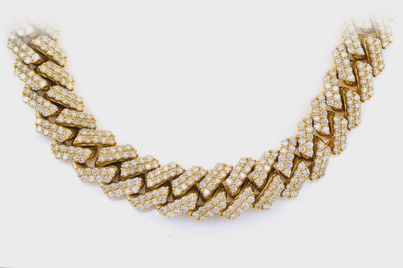 15MM RAISED PRONG DIAMOND CUBAN NECKLACE 14K SOLID 38.00CTW