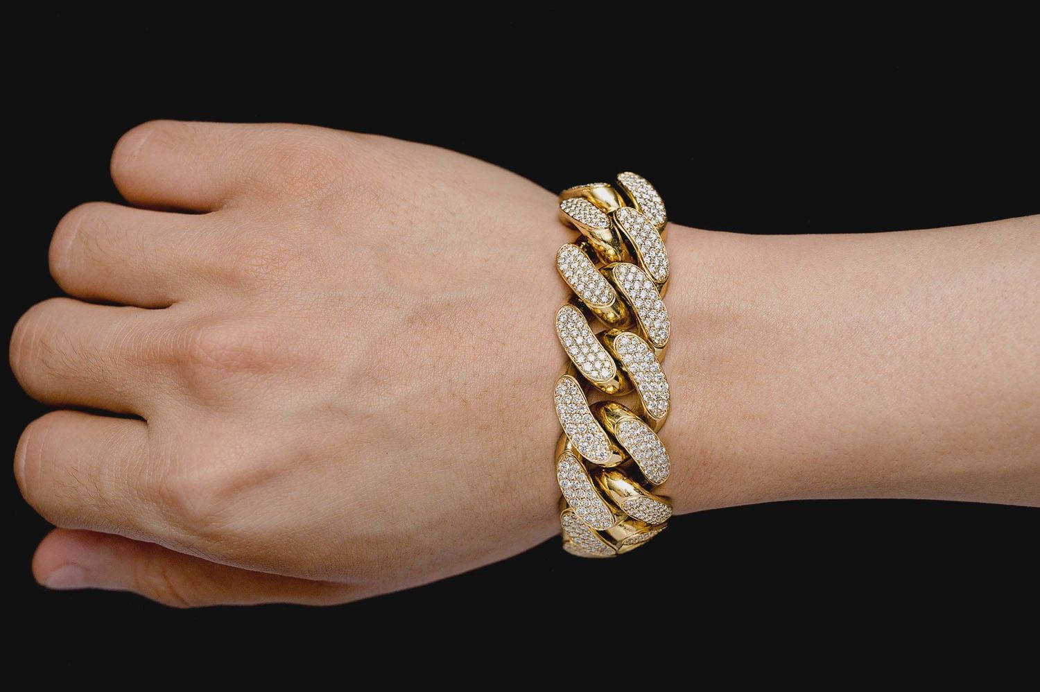22MM MIAMI CUBAN DIAMOND BRACELET  14K SOLID GOLD 22.00CTW, Color: Yellow Gold, Length: 6.5&quot;, Diamonds: VS