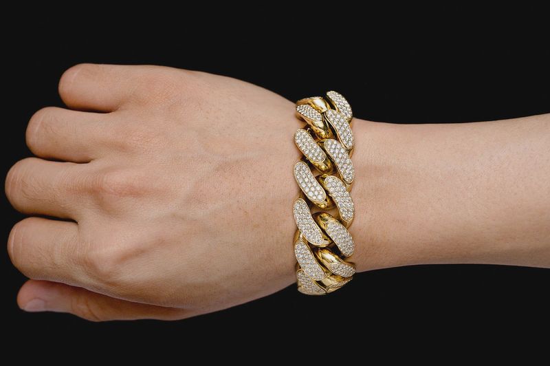 22MM MIAMI CUBAN DIAMOND BRACELET  14K SOLID GOLD 22.00CTW