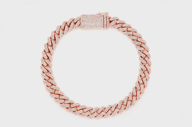 14MM MIAMI CUBAN DIAMOND BRACELET  14K SOLID GOLD 9.50CTW