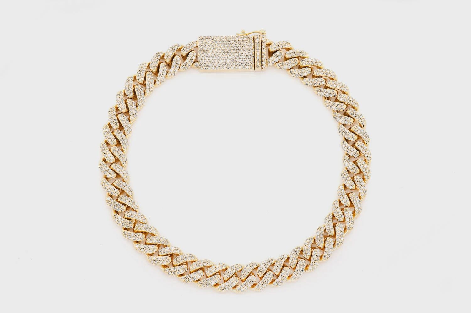 14MM MIAMI CUBAN DIAMOND BRACELET  14K SOLID GOLD 9.50CTW, Color: Yellow Gold, Length: 6.5&#39;, Diamonds: VS