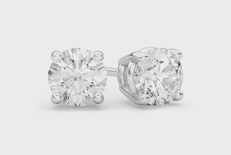 0.10CTW SOLITAIRE STUD DIAMOND EARRINGS  14K  SOLID  GOLD