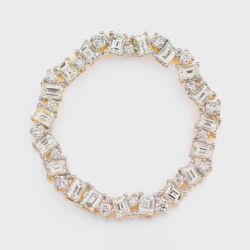JAGGED BAGUETTE ROUND CIRCLE OPEN DIAMOND PENDANT  14K SOLID GOLD 2.95CTW