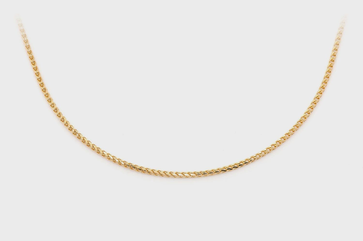 1MM FRANCO 14K SOLID GOLD CHAIN, Color: Yellow Gold, Length: 16&quot;