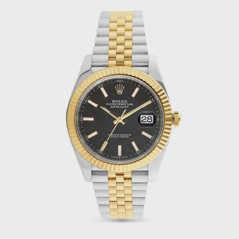 ROLEX DATEJUST BLACK STICK DIAL WITH TWO-TONE JUBILEE BRACELET 126333