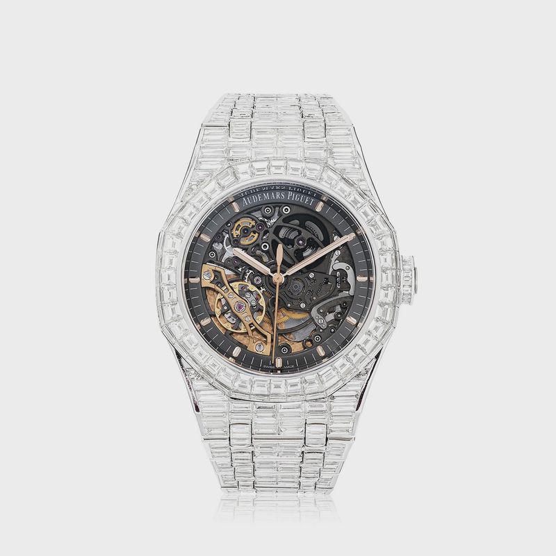 AUDEMARS PIGUET ROYAL OAK SKELETON WITH BAGUETTE DIAMONDS