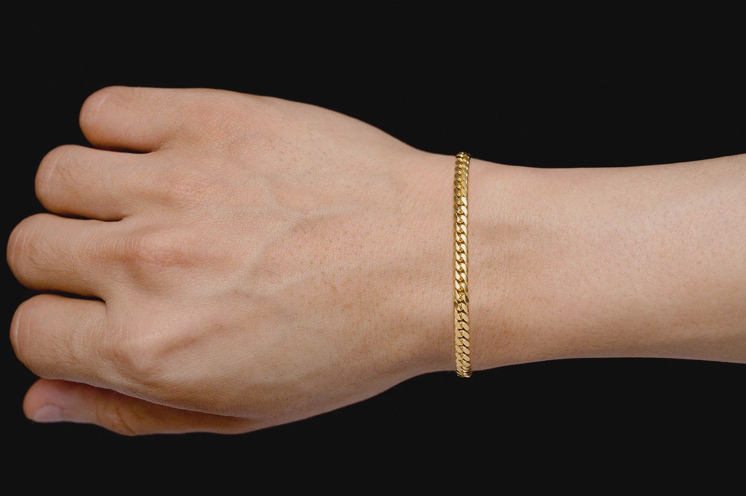 4MM MIAMI CUBAN BRACELET 14K SOLID GOLD, Color: Yellow Gold, Length: 6.5