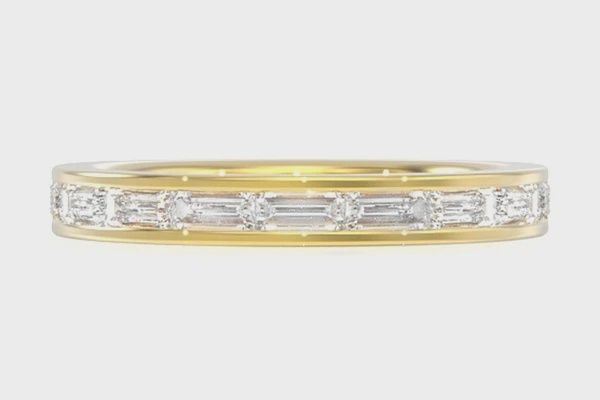 ONE ROW BAGUETTE CHANNEL DIAMOND BAND14KSOLID GOLD0.65CTW