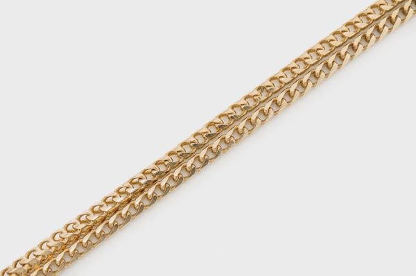 2.5MM FRANCO 14K SOLID GOLD CHAIN - BRACELET, Size: 6.5&quot;, Color: Yellow Gold, Style: Bracelet