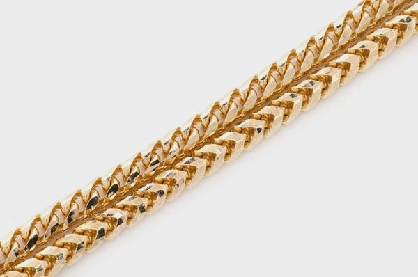 5MM FRANCO 14K SOLID GOLD CHAIN - BRACELET, Color: Yellow Gold, Size: 6.5&quot;, Style: Bracelet