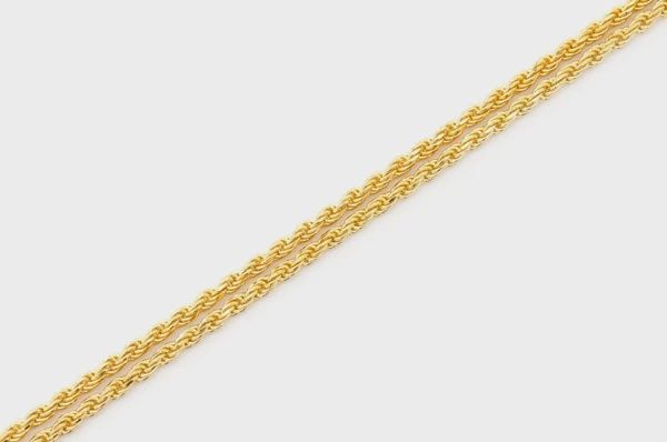 1MM ROPE 14K SOLID GOLD BRACELET, Color: Yellow Gold, Size: 6.5&quot;, Style: Bracelet