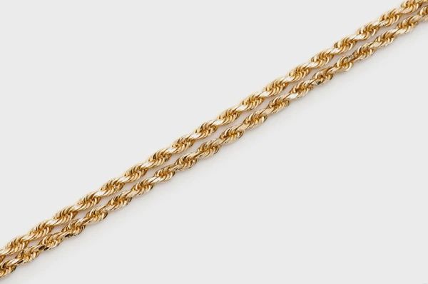 1.5MM ROPE 14K SOLID GOLD BRACELET, Color: Yellow Gold, Size: 6.5&quot;, Style: Bracelet