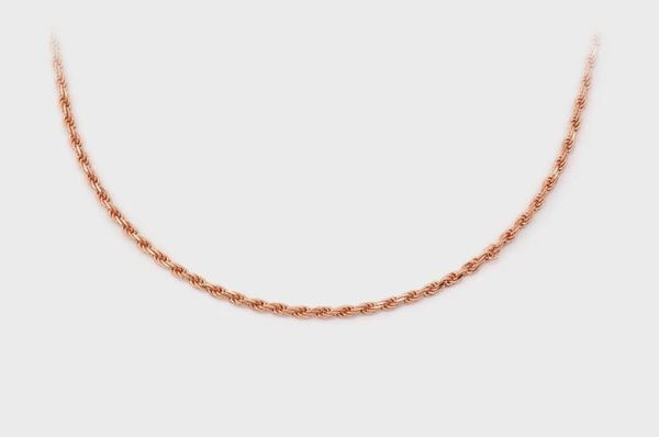 1.5MM ROPE 14K SOLID GOLD NECKLACE