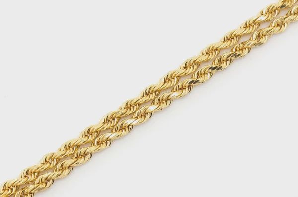 2.5MM ROPE 14K SOLID GOLD BRACELET, Color: Yellow Gold, Size: 6.5&quot;, Style: Bracelet