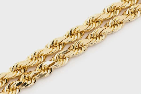 4MM ROPE 14K SOLID GOLD BRACELET, Color: Yellow Gold, Size: 6.5&quot;, Style: Bracelet