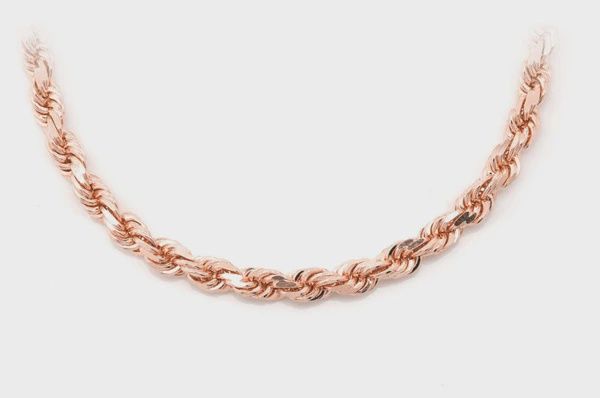 4MM ROPE 14K SOLID GOLD NECKLACE