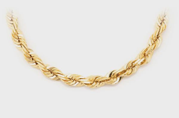 5.5MM ROPE 14K SOLID GOLD NECKLACE, Color: Yellow Gold, Size: 16&quot;, Style: Necklace