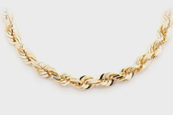 6MM ROPE 14K SOLID GOLD BRACELET, Color: Yellow Gold, Size: 6.5&quot;, Style: Bracelet