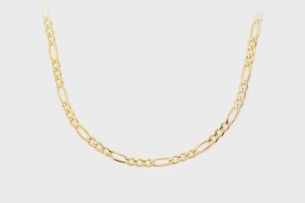 3MM FIGARO CHAIN 14K SOLID GOLD - NECKLACE, Color: Yellow Gold, Size: 16&quot;, Style: Necklace