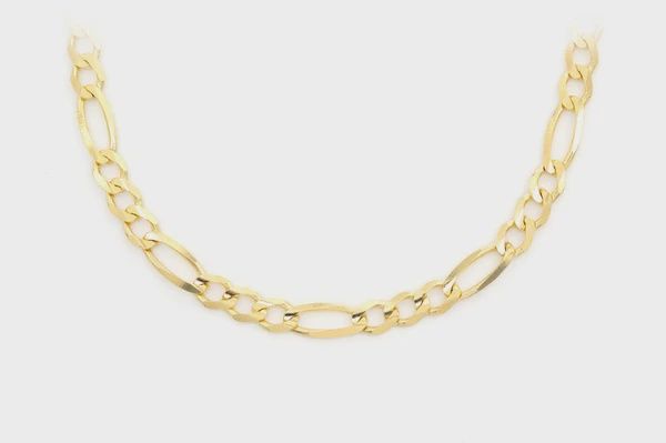 4.5MM FIGARO CHAIN 14K SOLID GOLD - NECKLACE, Color: Yellow Gold, Size: 16&quot;, Style: Necklace