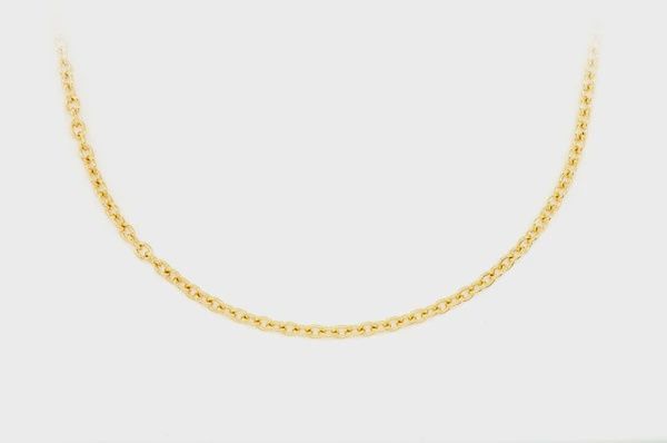 2MM ROLO CHAIN 14K SOLID GOLD - NECKLACE, Color: Yellow Gold, Size: 16&quot;, Style: Necklace