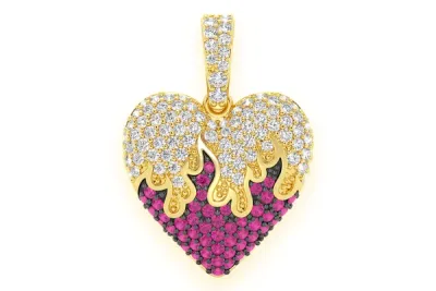 DIAMOND &amp; GOLD HEART PENDANTS