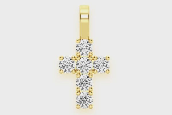 LARGE ROCKS DIAMOND PENDANT 14K SOLID GOLD 1.00CTW